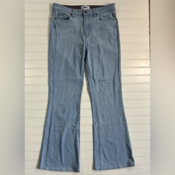 Paige High Rise Bell Canyon Jeans Denim Stretch Flare Light Wash Size 28 - Picture 1 of 16